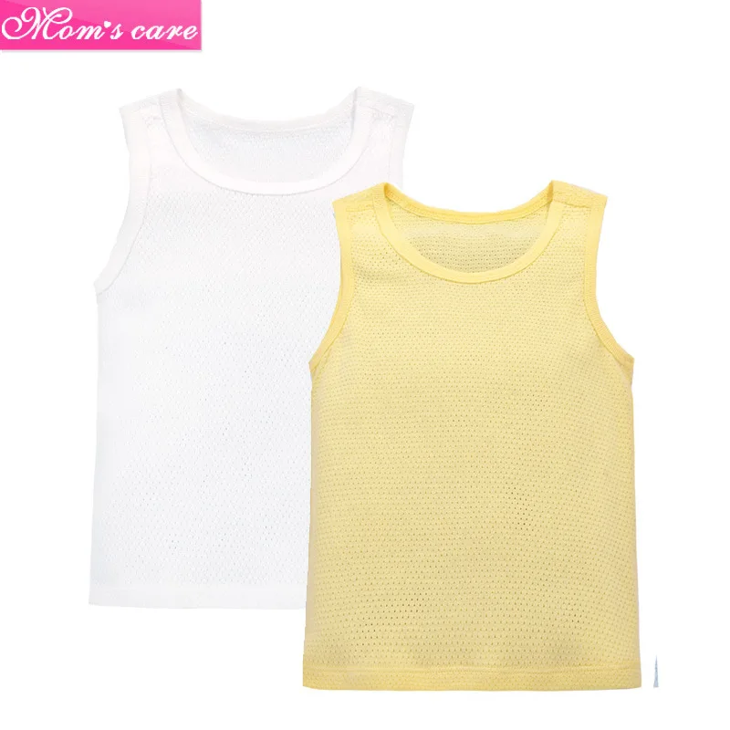 Baby mesh vest summer baby sleeveless shirt newborn cotton breathable boneless 2 pieces/set of a variety of colors