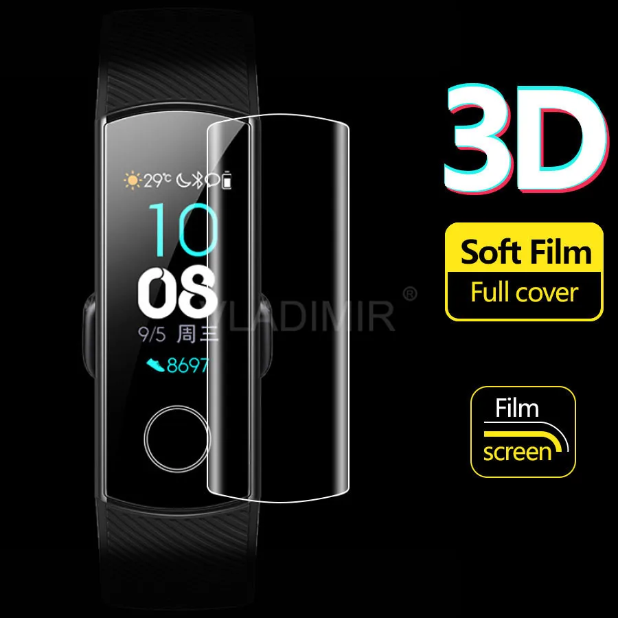 

3D Screen Protector Hydrogel Film For Huawei Honor Band 5 4 3 Pro Full Cover Protrctive Film For Huawei Honor Band 5 Not Glass