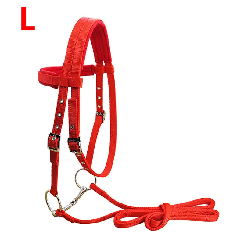 RED and L S/M/L Регулируемое оборудование для верховой езды Холтер лошадь уздечка с бит и пояс-вожжи для лошади аксессуары для всадника мягкий уплотненный - Цвет: RED and L
