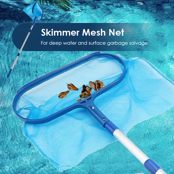 

46-105cm Pond Removal Cleaning Net w/Telescopic Pole Easy Carrying Leaf Rake Mesh Swimming Pool Skimmer Swimming Durable Parts