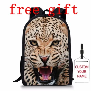 

3D Animals Ferocious Tiger Leopard Lion Print Teens Boys Children Backpack Big Capacity School Bag For Kids Mochila Infantil