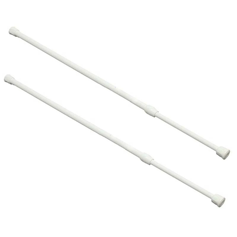 2X Spring Loaded Extendable Telescopic Net Voile Tension Curtain Rail Pole Rod Rods White 60 x 110cm | Электроника