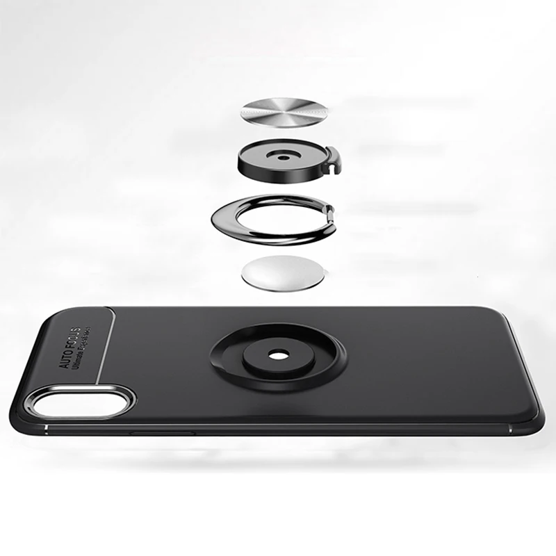 

For iPhone X XS XR XS max Metal Invisible Ring Bracket TPU case for iPhone7 7plus 8 8plus Magnetic Absorption case