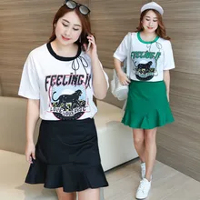 Прямые поставки, женское платье больших размеров для девочек летняя одежда Новое Стильное платье из двух предметов 0602