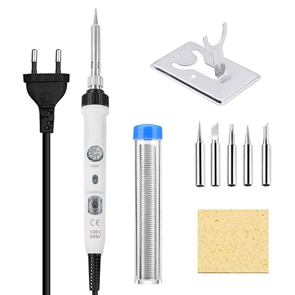 New 60W 220V Soldering Tin Kit with Adjustable Temperature Electric Soldering Irons Kit Tin Welders Welding Gun Repair Tools