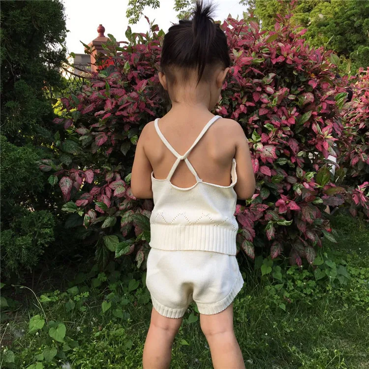 

INS Summer Girls BABY'S Knitted Suit Trend of Fashion Child Dungaree Shirt Sweater