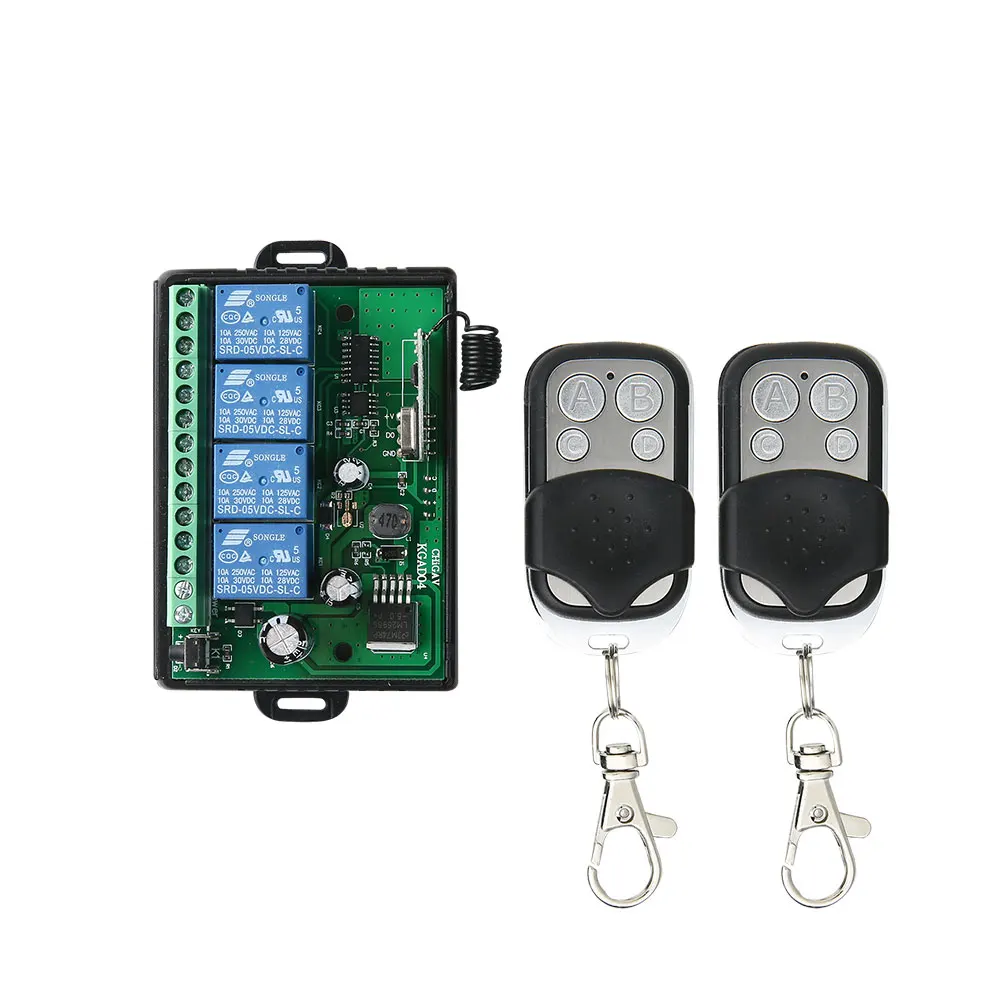 

Cardoor Tail Plate Remote Switch Truck Tailgate Control 433Mhz AC/DC(7V - 36V) 10A 4CH Wireless Relay Module DIY Smart Home Kits