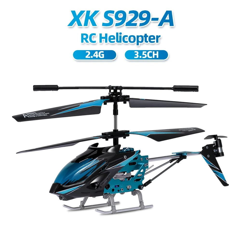 Wltoys xk S929-A rc helicóptero 2.4g 3.5ch com luz led rc helicóptero brinquedos internos para iniciantes crianças azul vermelho verde