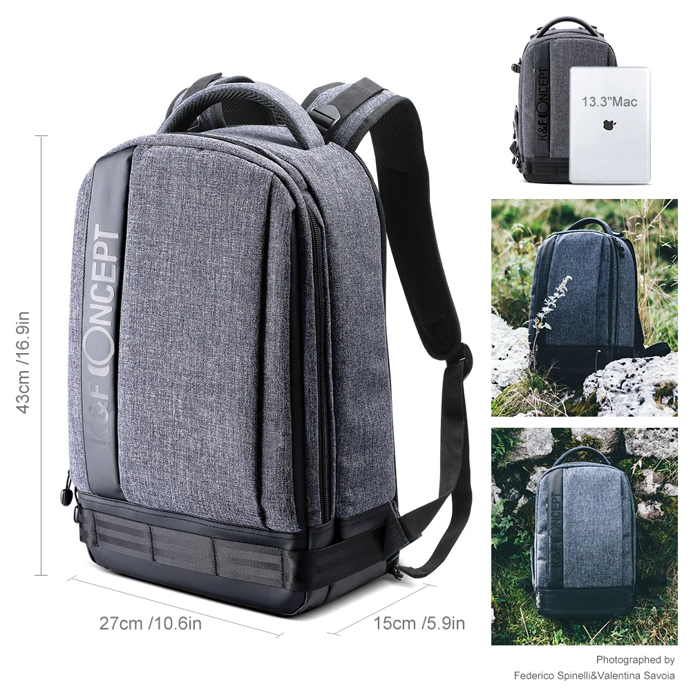 K&F CONCEPT Camera Backpack Padded Photo Bag
