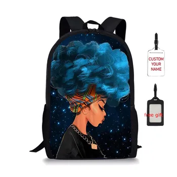 

Women's Backpack African Girls Print Back Pack Large Capacity Travel Bags Student Schoolbags With Free Gift Mochila Mujer