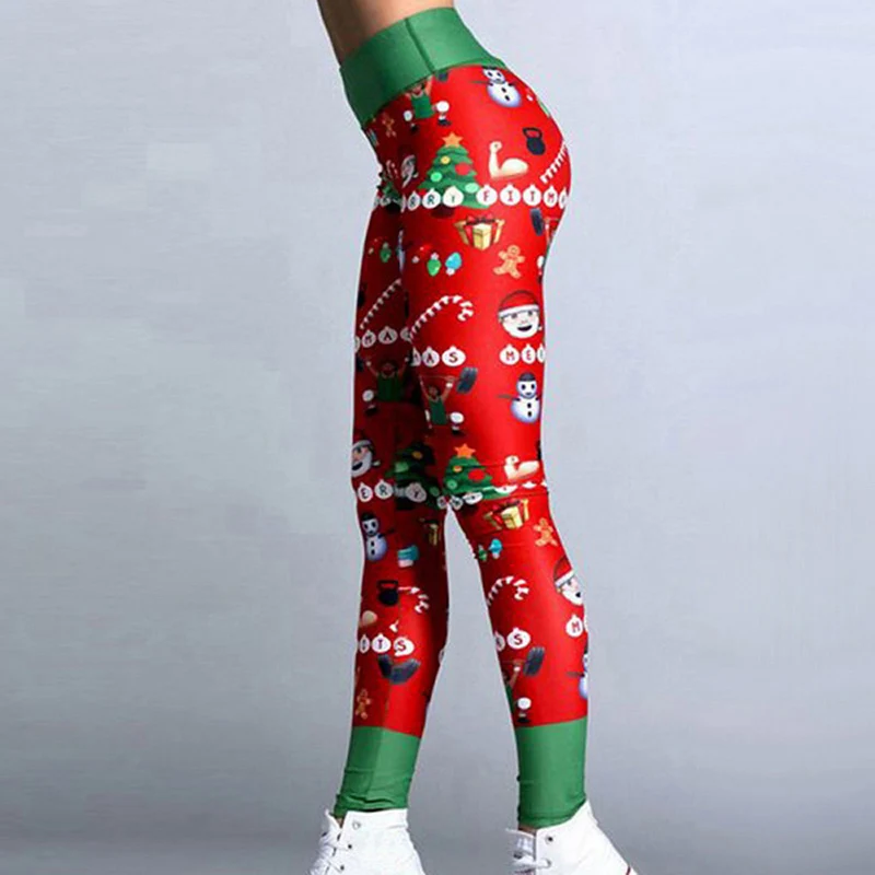 Women Christmas Leggings Plus Size 5XL Hot Fashion Christmas Deer Printed Girl Elastic Skinny Stretch Slim Fitness Leggins Pants