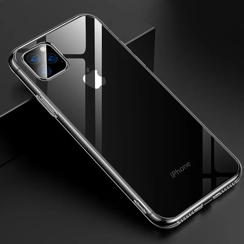Тонкий чехол для телефона iPhone 11 Pro MAX 2019 прозрачный мягкий из ТПУ 7 8 X XR XS задняя