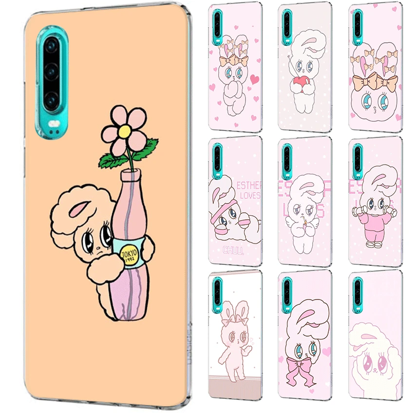 

Mobile Phone Case For Huawei Honor 6A 6C 7A 7C Note 10 8X View 20 8 9X Lite Pro Play Hard Cover Big Ear Rabbit