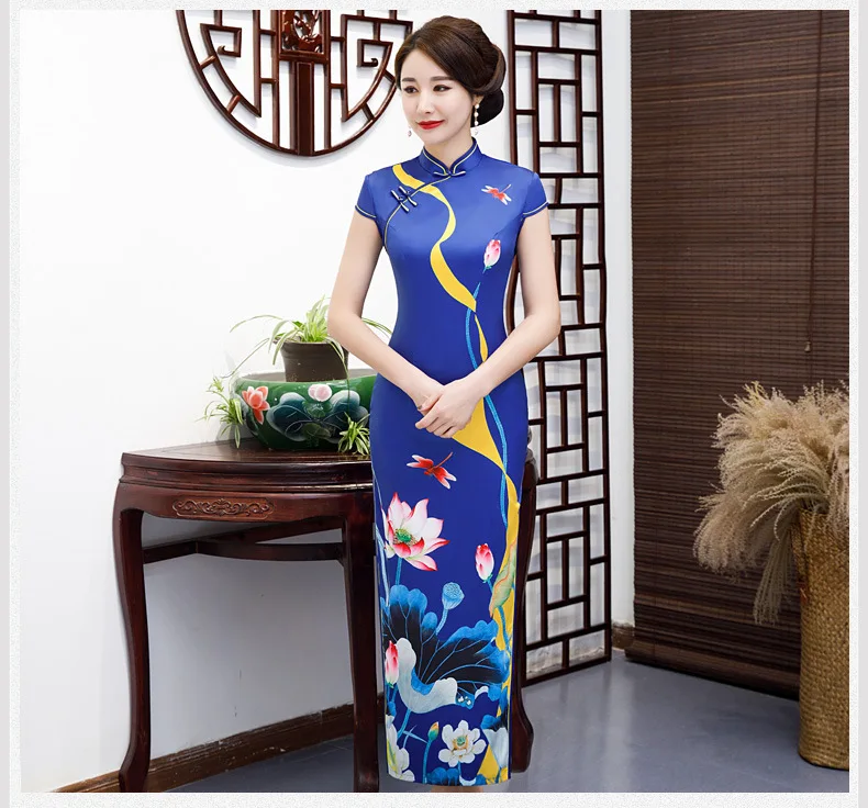 Cheongsam nian Цин kuan Детский жакет из денима для девочки; в китайском стиле Винтаж Улучшенная подиумов производительность-платье средней длины элегантное платье