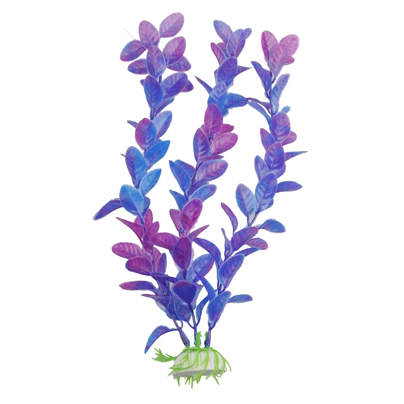 23 см высота фиолетовый синий пластиковые растения украшения для аквариума