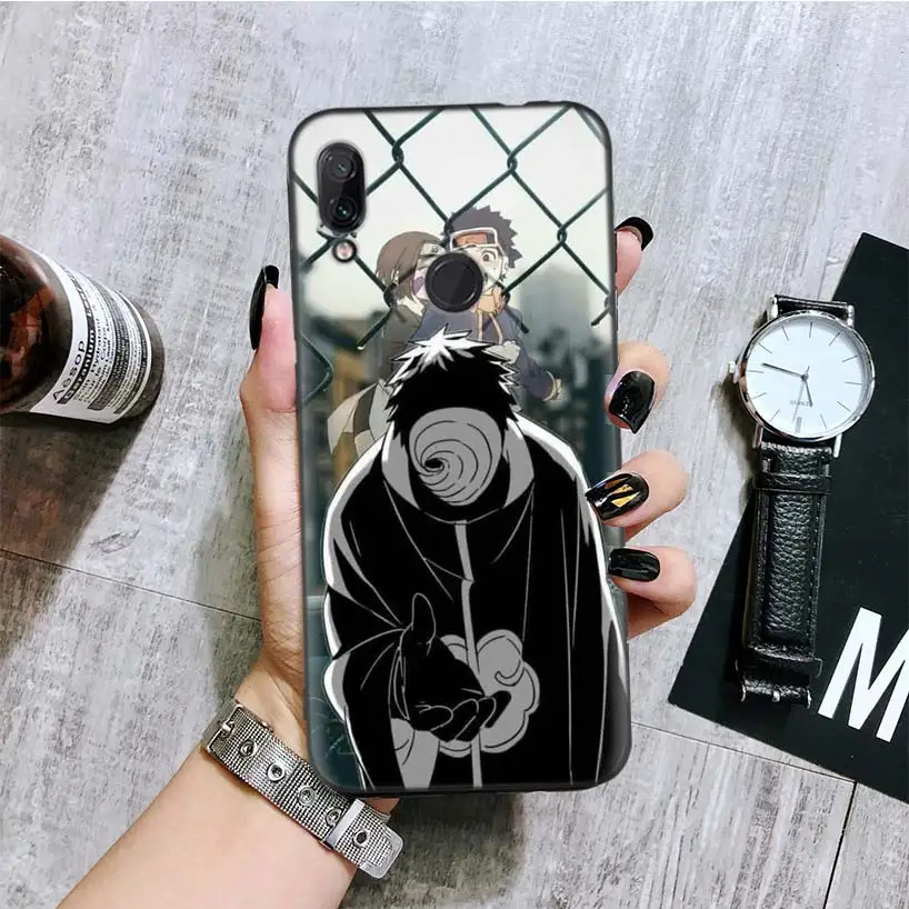 Наруто Учиха Обито Боль черная крышка чехол для телефона для Xiaomi Redmi Note фотоаппаратов моментальной печати 8 7 7S 7A 6 S2 GO K20 Pro 6A mi 6X 5X A1 CC 9 8 Coque