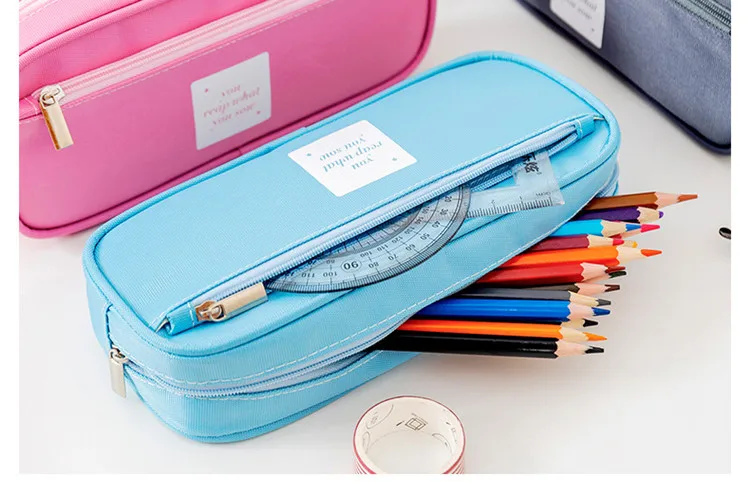 1Pcs Colorful Bags Pencils Box Case Large Capacity School Stationerys ZN Random 