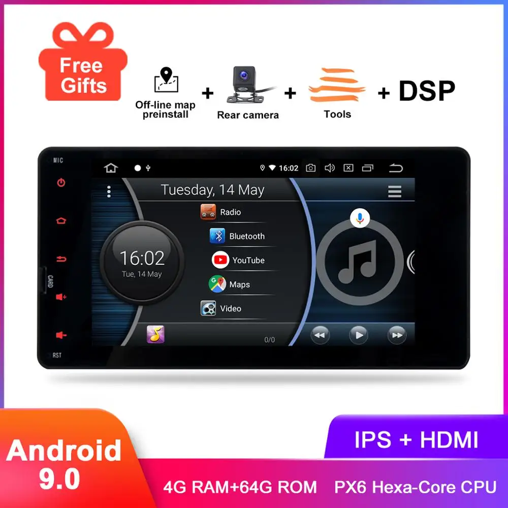 7&quot IPS Android 9.0 Auto Radio For Mitsubishi Outlander Lancer ASX GPS Glonass Navigation Stereo FM WiFi DSP Audio Video No DVD |