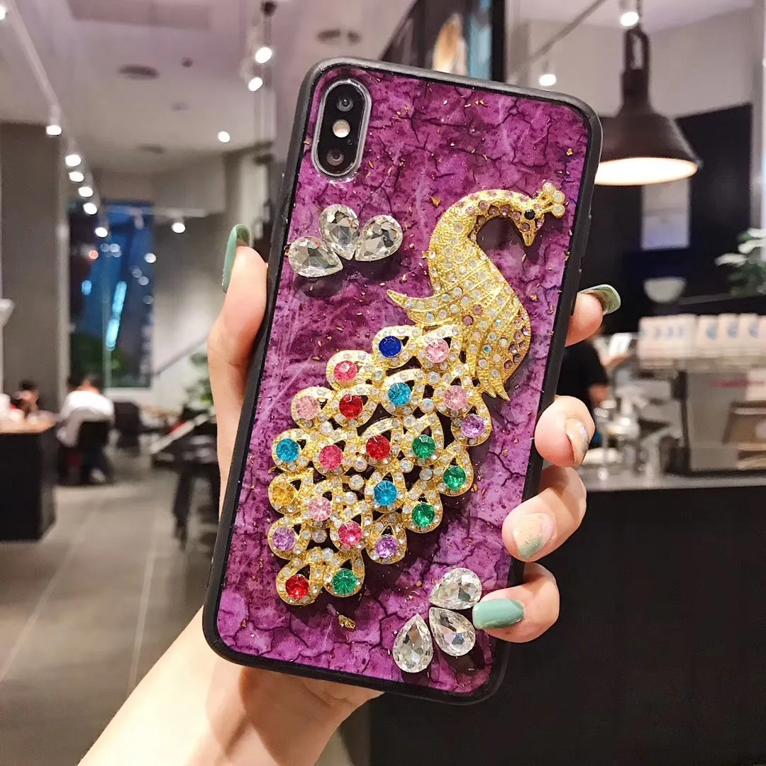 Алмаз Павлин чехол для huawei Коврики 20 Lite P30 P20 Lite рro Y6 Y7 Y9 P Smart Honor 20 10i 8X 8A 9X Nova 5 Pro 5i 3i крышка