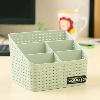 

Rattan Storage Box Office Desktop Living Room Cosmetics Control And Multifunctional Rack Remote Finishing Storage K2O1