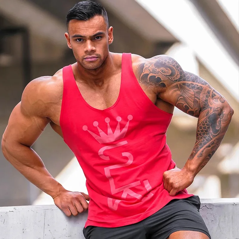 new fashion cotton sleeveless shirt vest men's fitness vest jogger bodybuilding brand vest fitness men's sports shirt