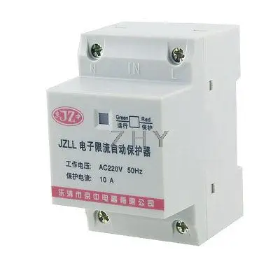 

AC 220V 10A 35mm DIN Rail 2P Motor Protector Controller w Indicator Light