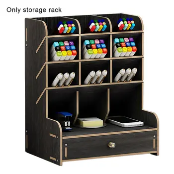 

Multi-function Wooden Desktop Pen Holder Office School Storage Case Desk Pen Pencil Organizer Storage Container