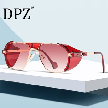 

New men's retro punk round frame cool sunglasses, women's personality gradient color wild fashion sunglasses UV400 Oculos De Sol