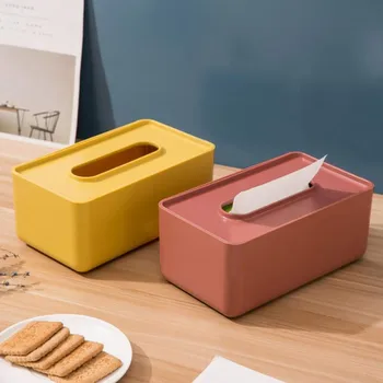

Creative Square Tissue Box Modern Minimalist Coffee Home Bathroom Desktop Waterproof Napkin Tray Facial Paper Towel Storage Box