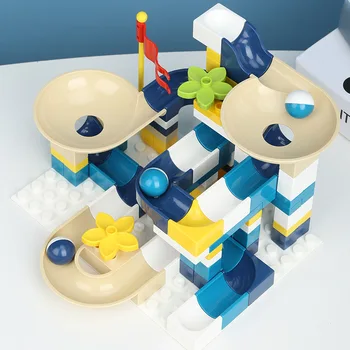 

Maze Race Run Ball Track Slide Big Size Building Blocks Educational City Classic Construction DIY Bricks Toys For Children Gifts