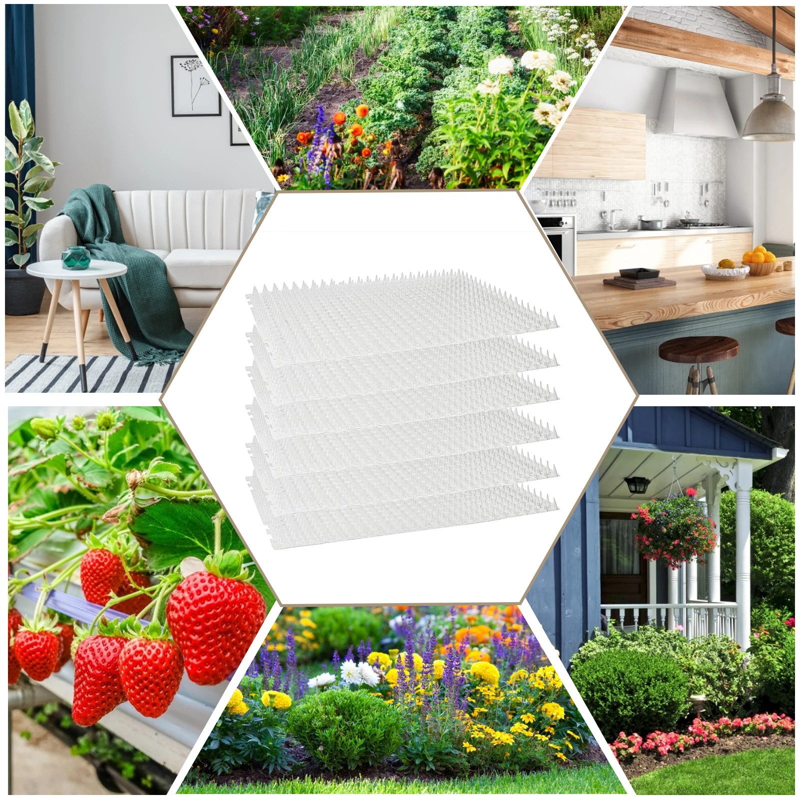 6PCS Garden Cat Scat Mats Cats Net Anti-Cat Dogs Repel-lent Mat Prickle Strips Keep Cats Away Safe Plastic Spike Thorn