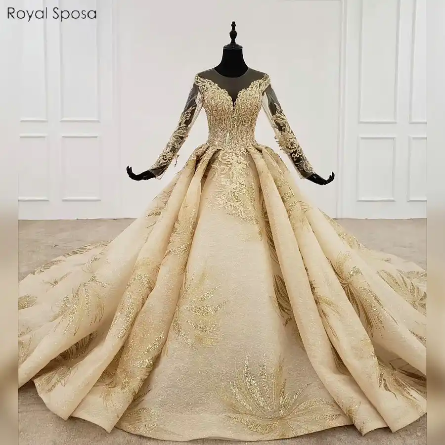 Golden color gown Clearance