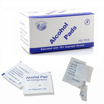 

100pcs/lot Alcohol Prep Swab Pad Care Jewelry Mobile Phone Clean Wet Wipe for Antiseptic Skin Cleaning