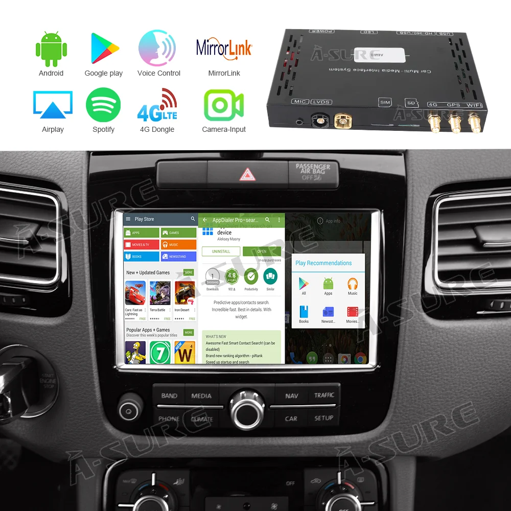 A-Sure Автомобильная инфоразвлекательная Система Android 9 0 блок декодирования GPS для