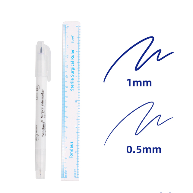 Head Surgical Skin Marker for Eyebrow Skin Marker Pen Tattoo Skin Marker Soft Measure Measuring Ruler Set Tool