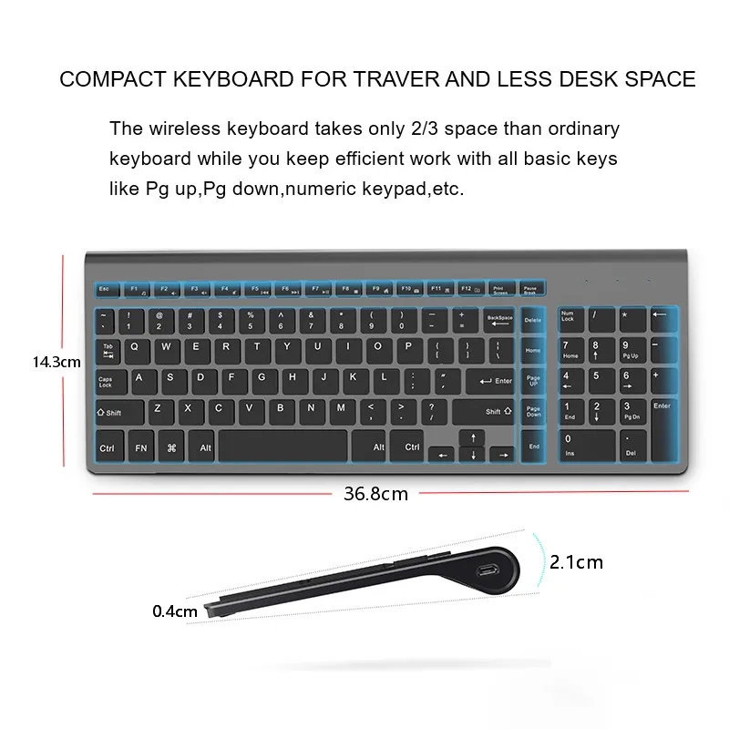 orsolya compacto completo-tamanho fino teclado e 2400dpi