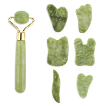 

Face Massager Natural Stone Xiuyu Jade Roller Gua sha Scraper Guasha Quartz Set Facial Massage Tool Face Lift for Back Neck Body