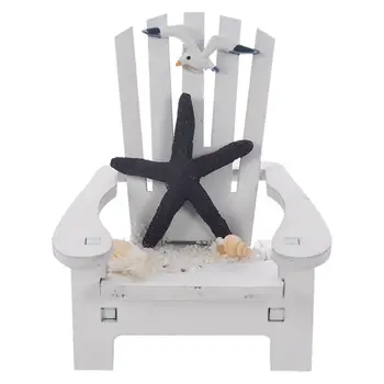 

Mini Fairy White Wooden Chair Dollhouse Garden Home Sea Beach Decor,white