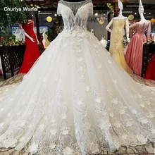 LS81212 свадебное платье кружевные цветыс коротким рукавом иллюзия