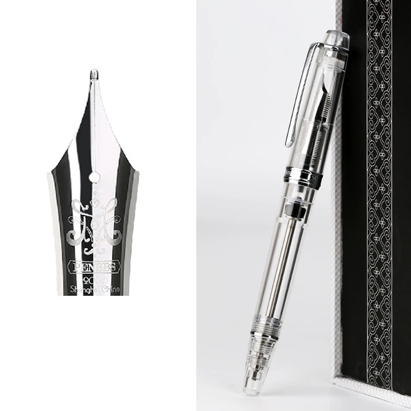 Moonman PENBBS 268 с вакуумным наполнением, Полностью прозрачная перьевая ручка, полимер, Иридиевый тонкий наконечник, 0,5 мм, ручка для письма, подарок, офисные принадлежности