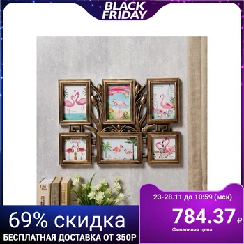 

Photo frame plastic for 6 photos 10x10, 10x15 cm "Tulips" gold 33,5x47 cm 4146841
