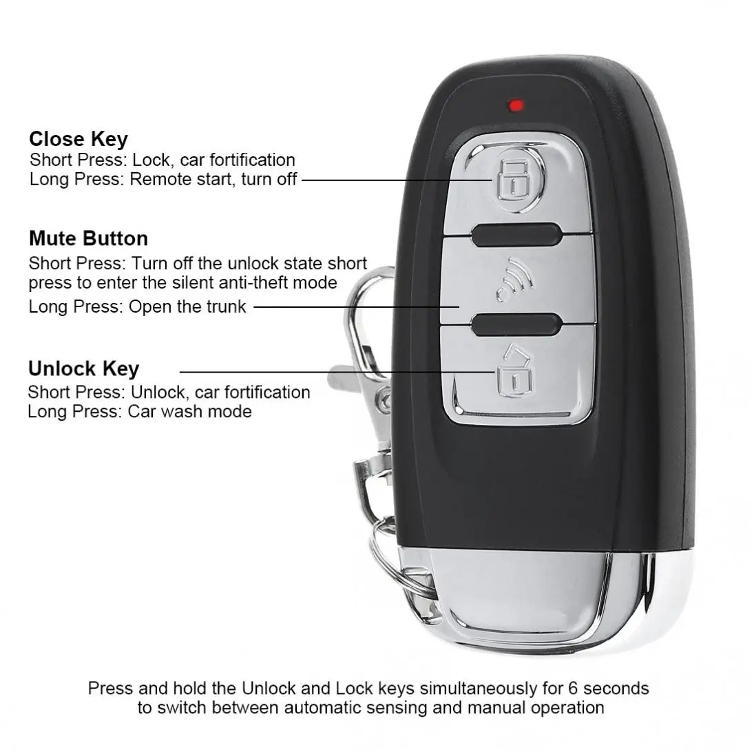 PKE 433MHz Car Smart Alarm Remote Initiating System Start Stop Engine System with Auto Central Lock and Keyless Entry