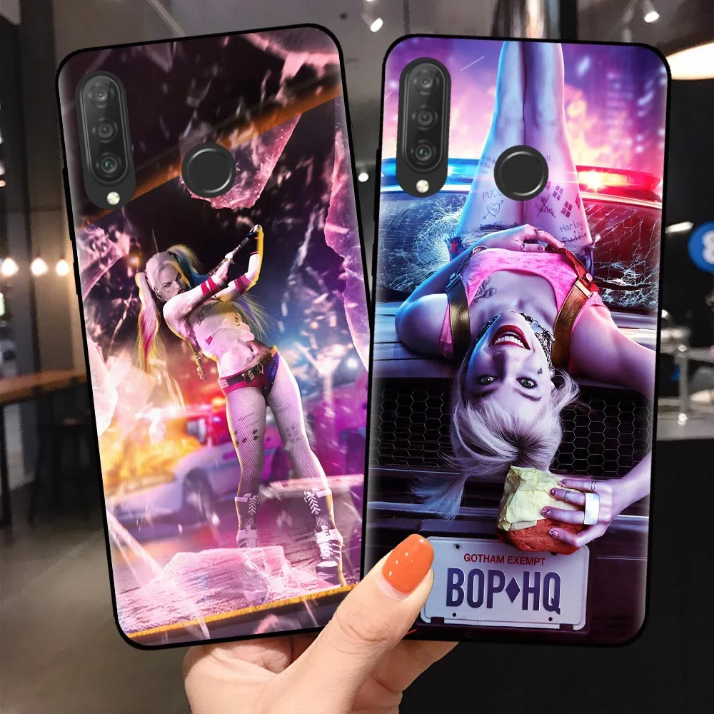 Черный чехол с птицами добычи 2020 Харли Квинн для телефона Huawei P10 P20 P30 Lite Pro Mate 10 20 30