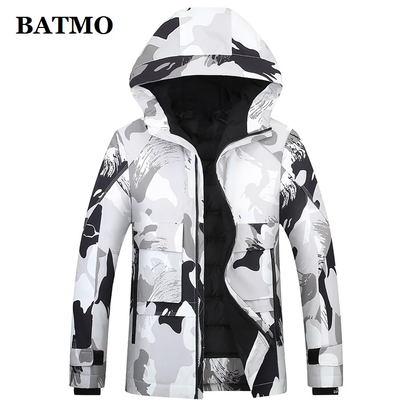 BATMO 90% белый утиный пух камуфляж с капюшоном куртки для мужчин, mne's зимние теплые пуховики, теплое пальто, плюс-размер XXXL-7XL 9726 - Цвет: SCREEN