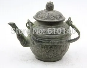 Oriental Bronze Statue Sculpture Collectible Collection Bronze Pot T074