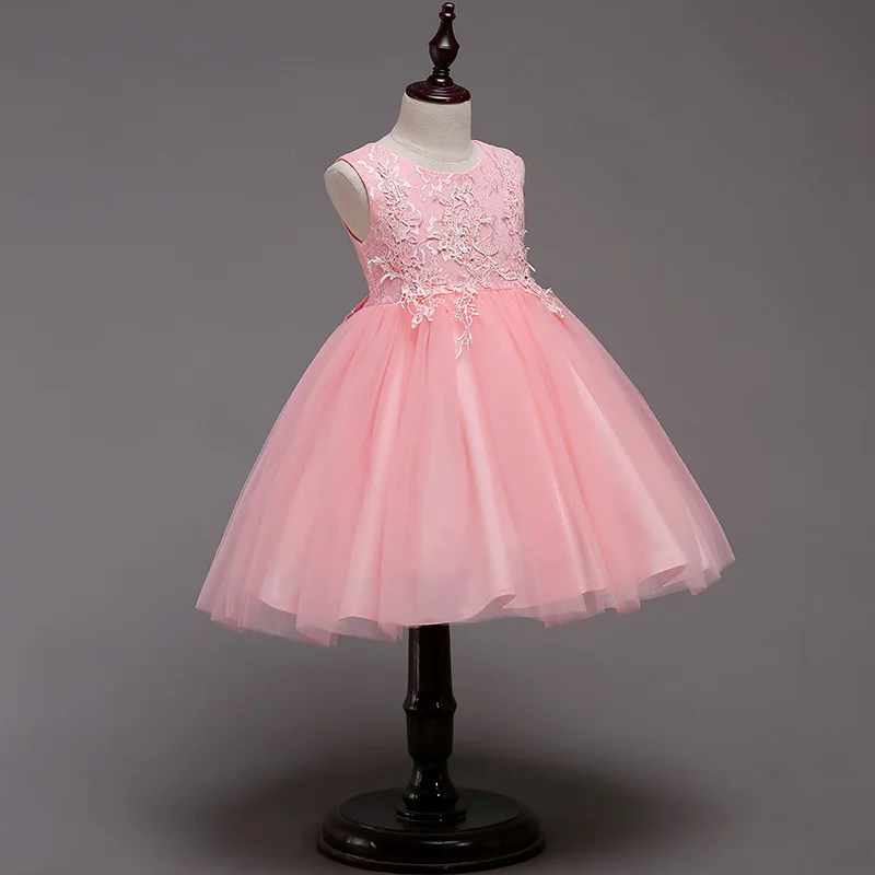 

Childrenswear 2018 Summer New Style Children Shirt Lace Beaded Bracelet Mesh Dress CHILDREN'S Dress Girls Princess Skirt