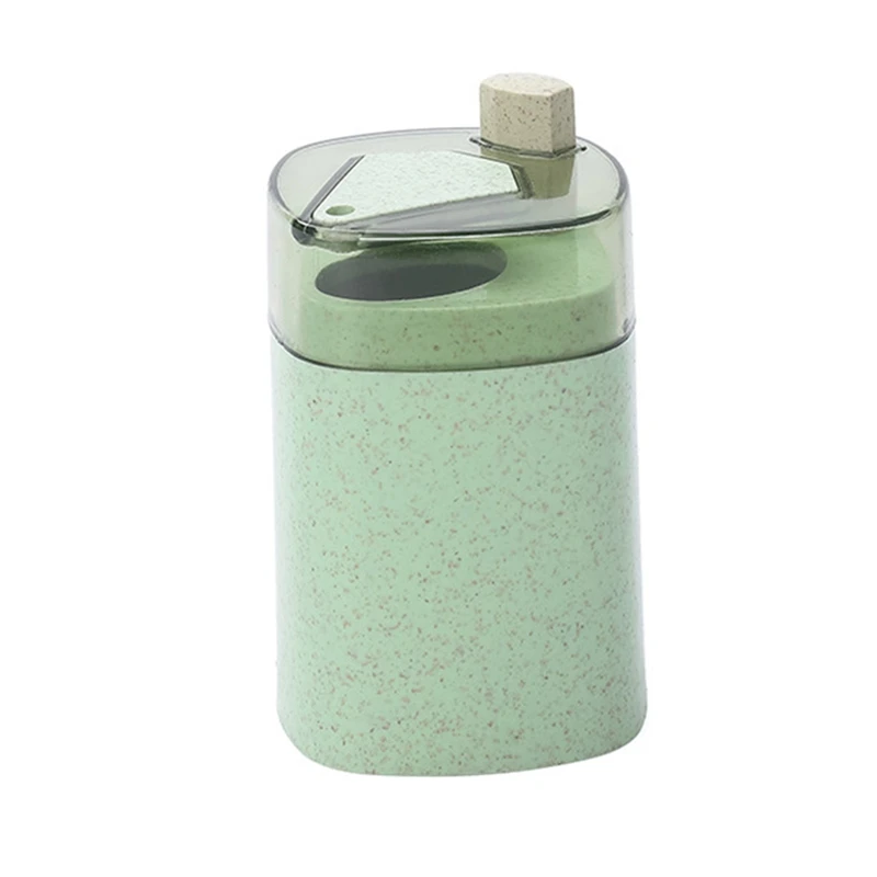 Автоматическая подставка для Зубочисток контейнер Пшеничная солома Бытовая настольная коробка для хранения зубочисток Диспенсер Для Зубочисток - Цвет: GR