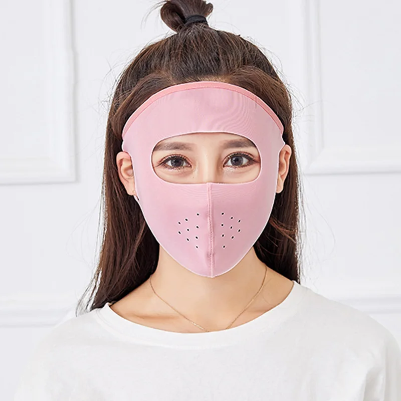 lightpink Лидер продаж, kpop, женская, 2 шт., женская маска от солнца, шелк, тонкая, дышащая, анти-УФ, маска для лица, Новое поступление, hh88 - Цвет: lightpink