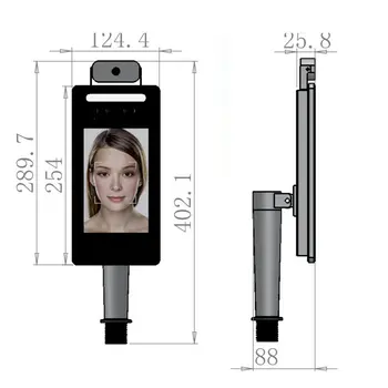 

Infrared human body temperature measurement face recognition access control all-in-one machine Sensitive touch tool 1 PCS