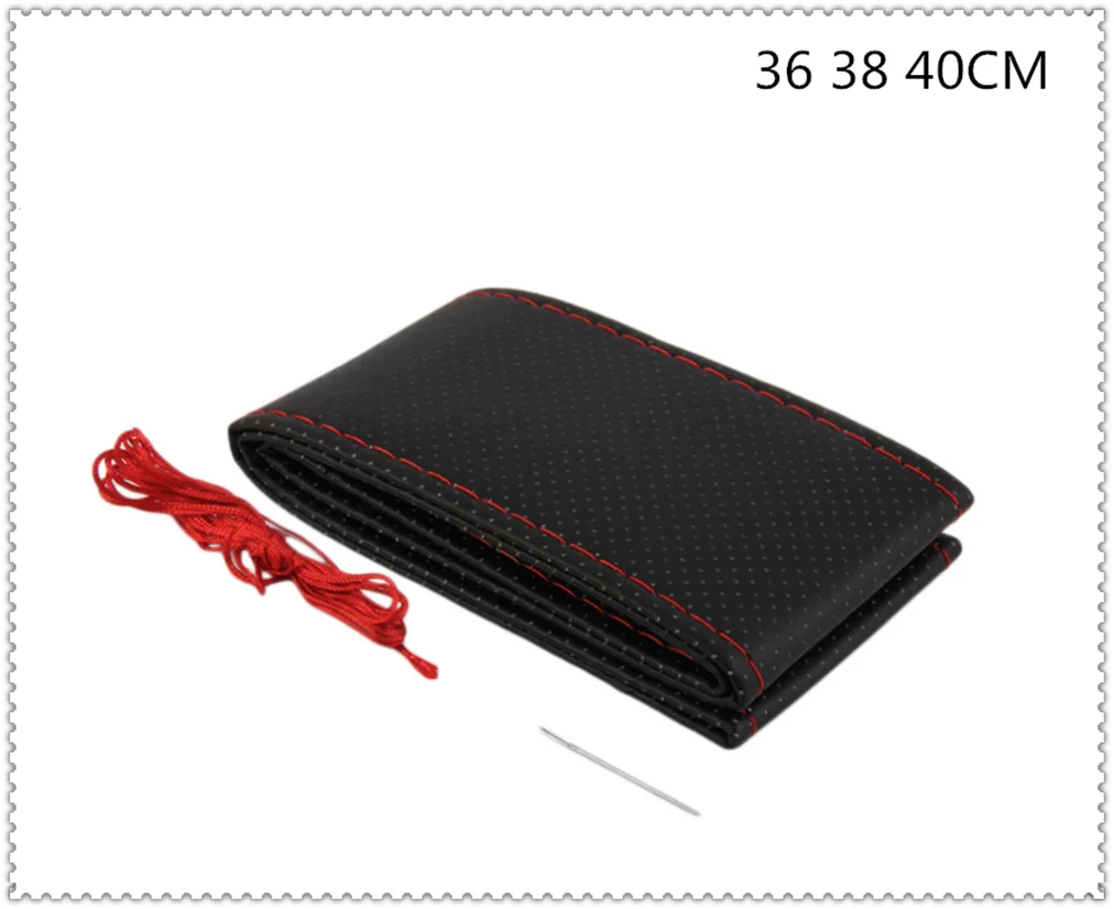 Car steering wheel cover with needle and threaded faux leather case for BMW all series F-series E46 E90 F09 1 2 3 4 5 6 7 X E